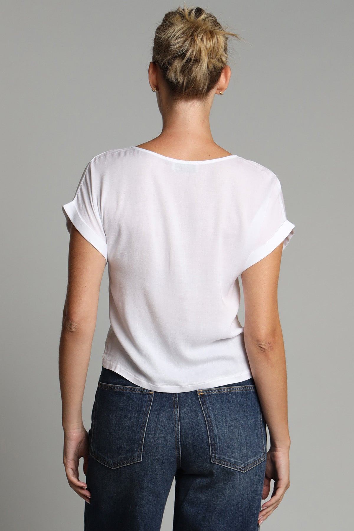 Twist Front Yummy Crepe T-Shirt