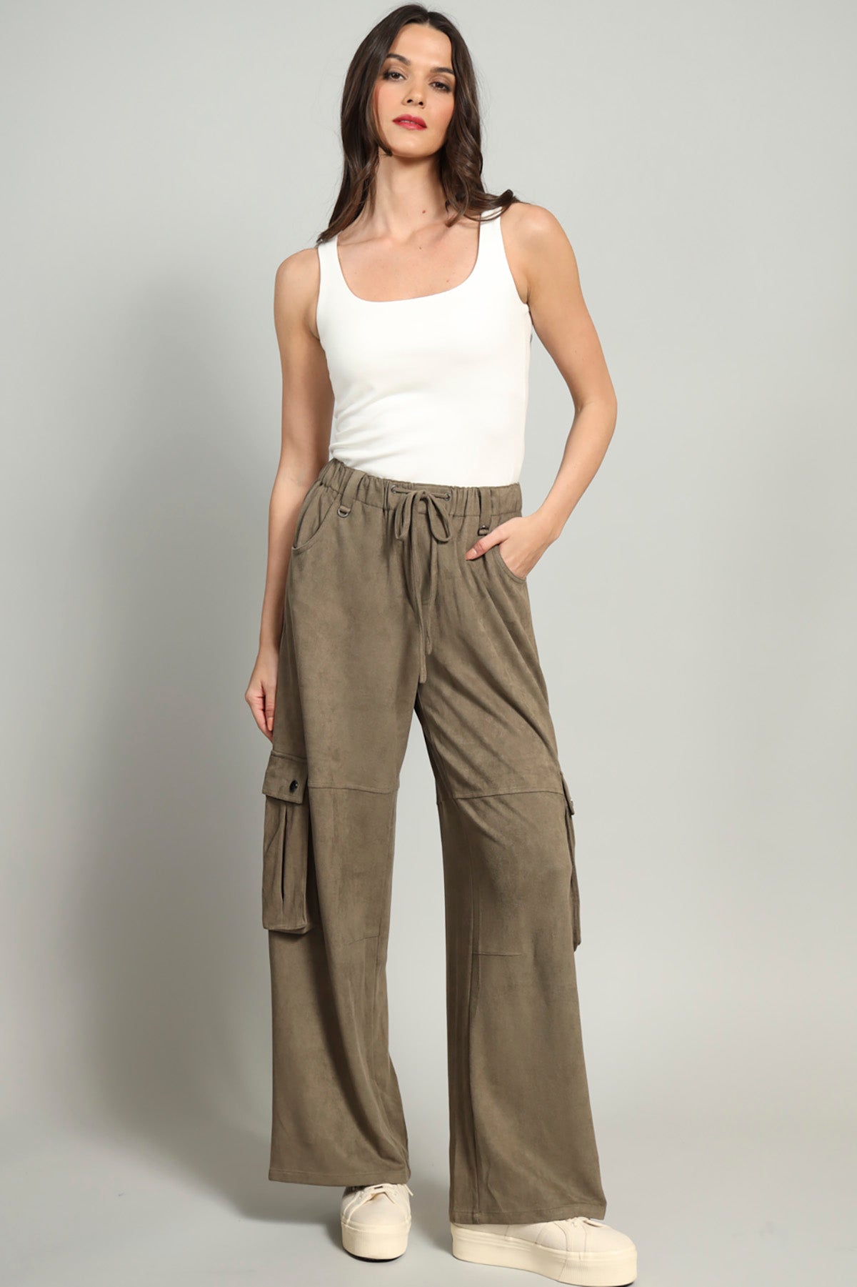 Ally Vegan Suede Cargo Pant