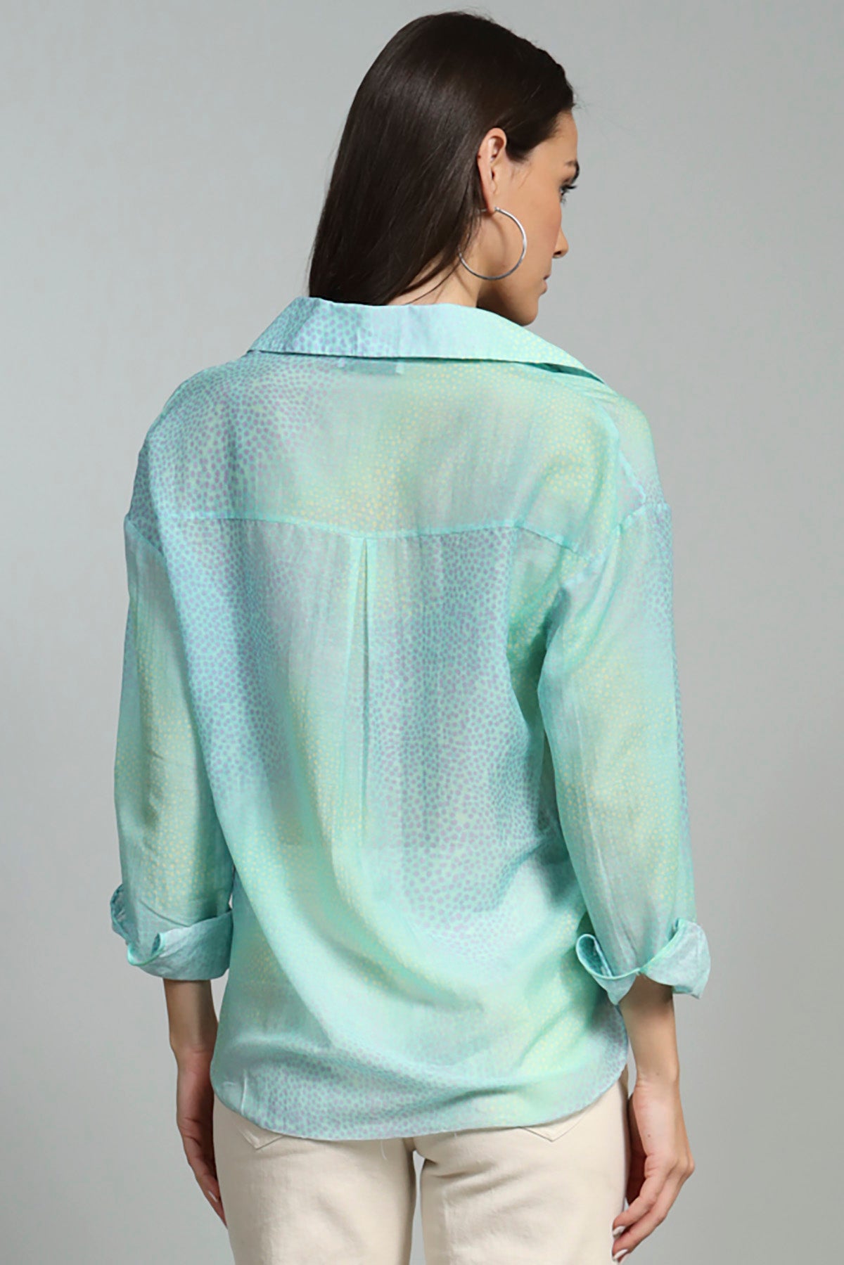 Ombre Dot Voile Tie Shirt