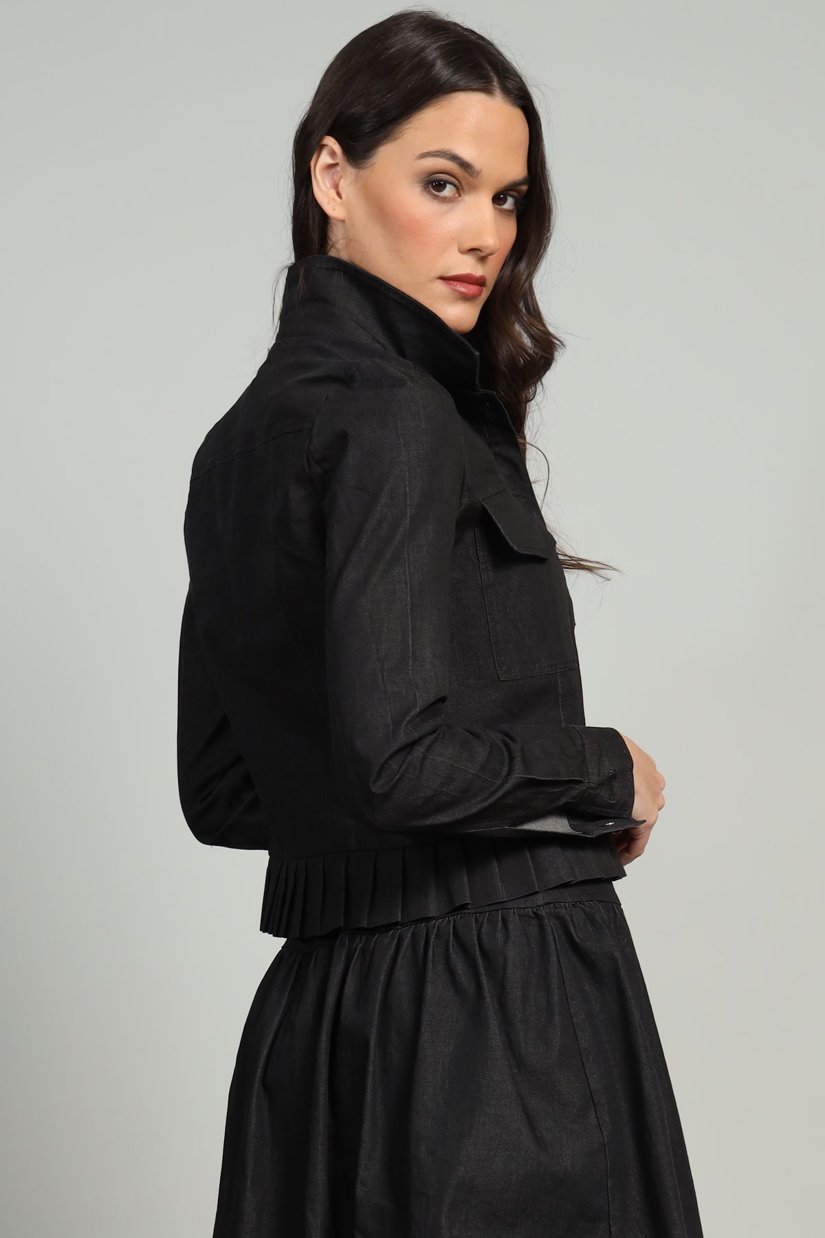 Ruffle Jean Jacket