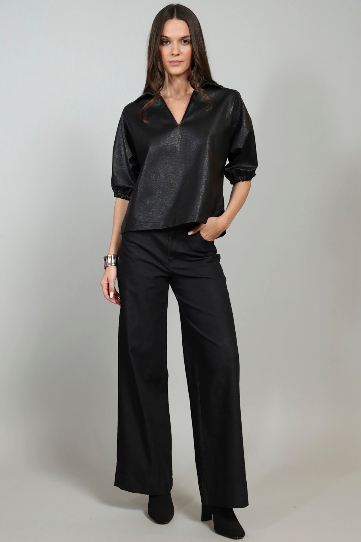 Nicole Vegan Leather Top