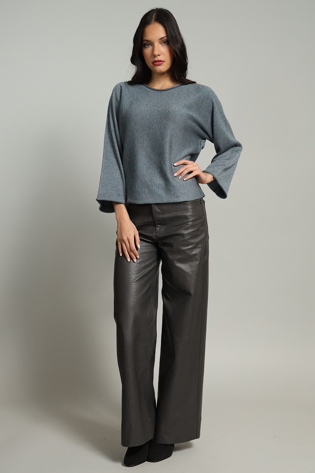 Rolled Edge Kimono Sweater