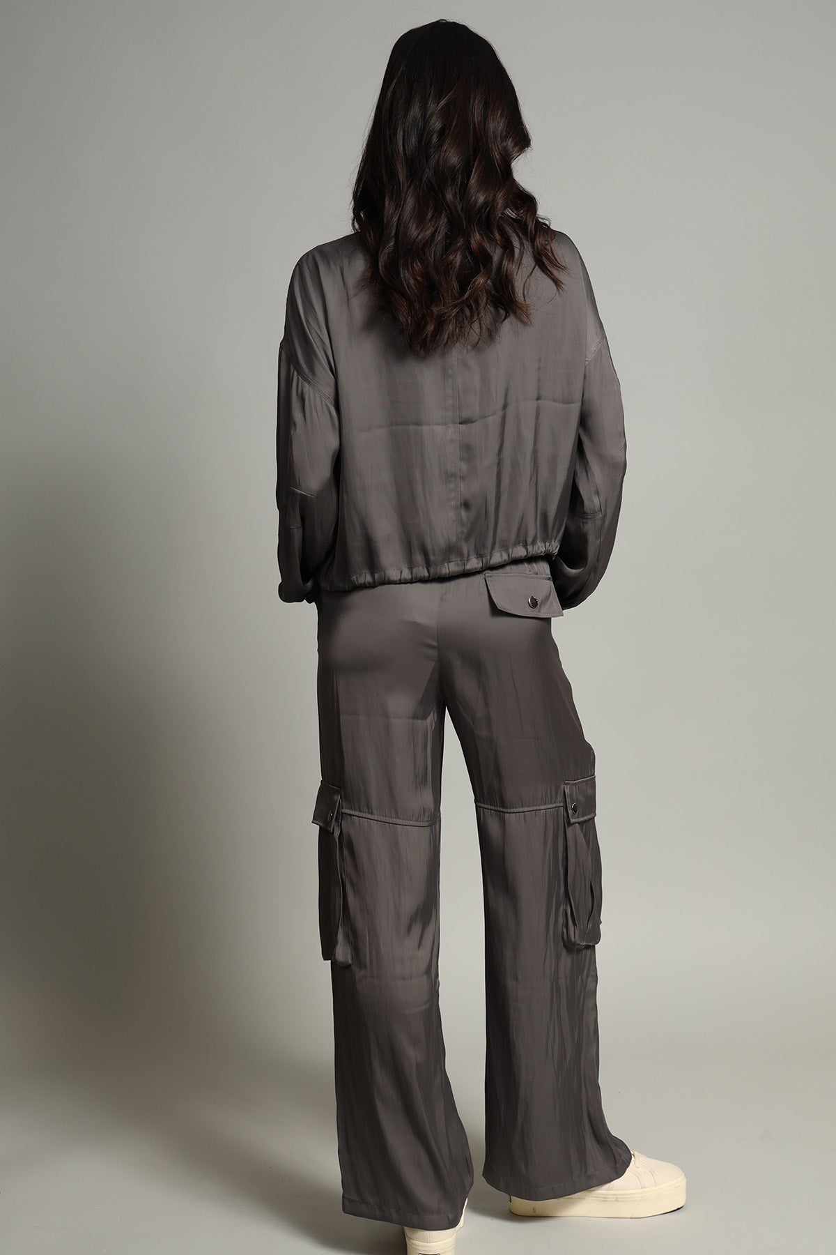 Satin Cargo Jacket