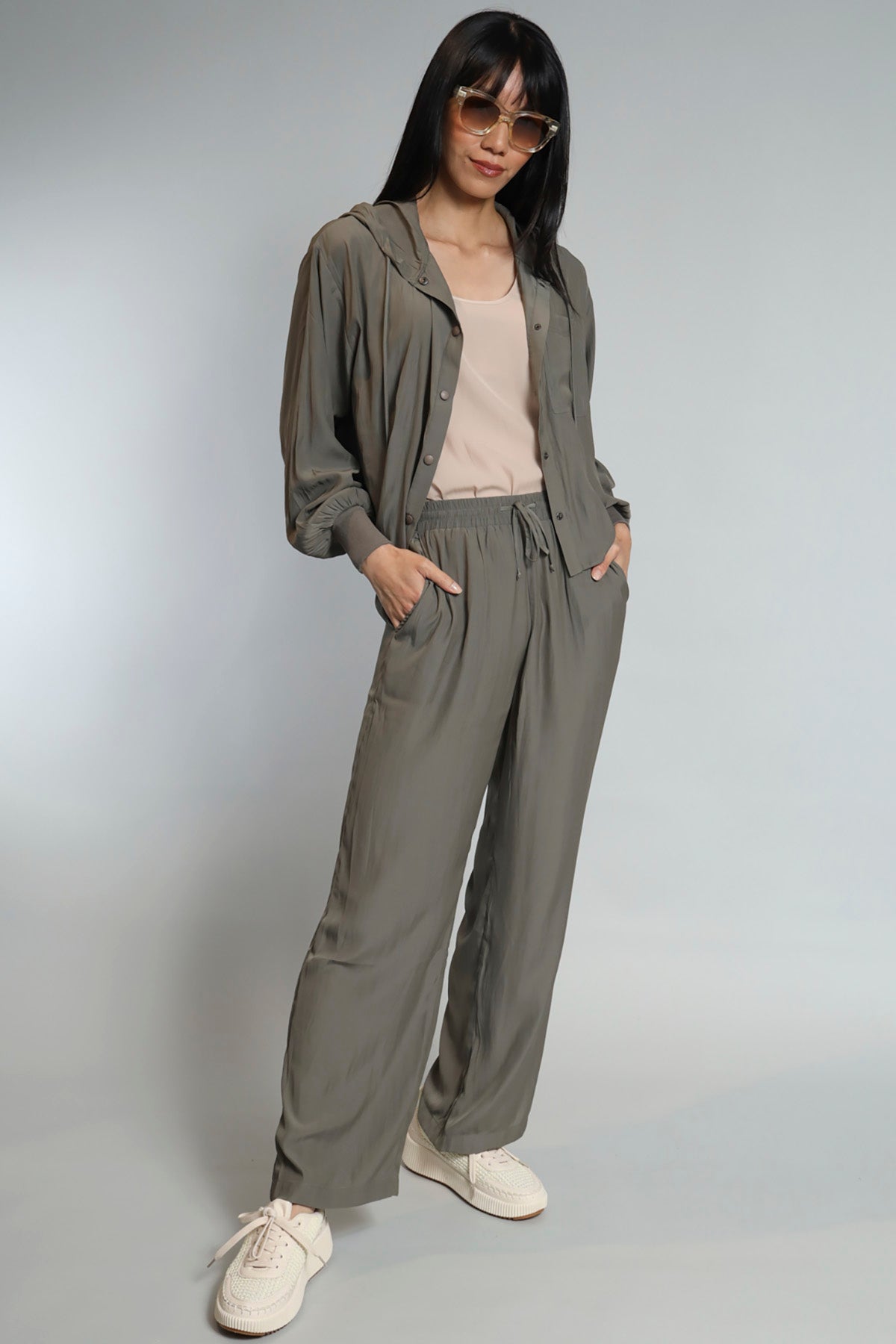 Flat Front D Satin Trouser