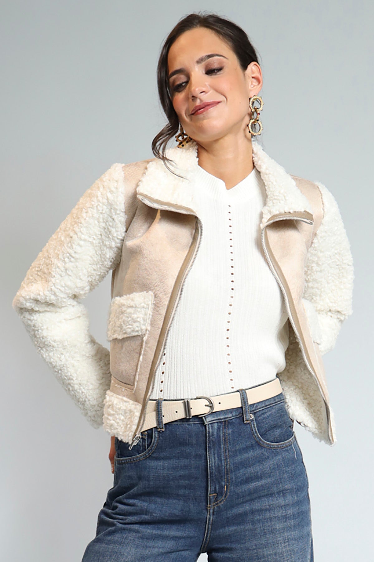 Furry Sleeves Jacket