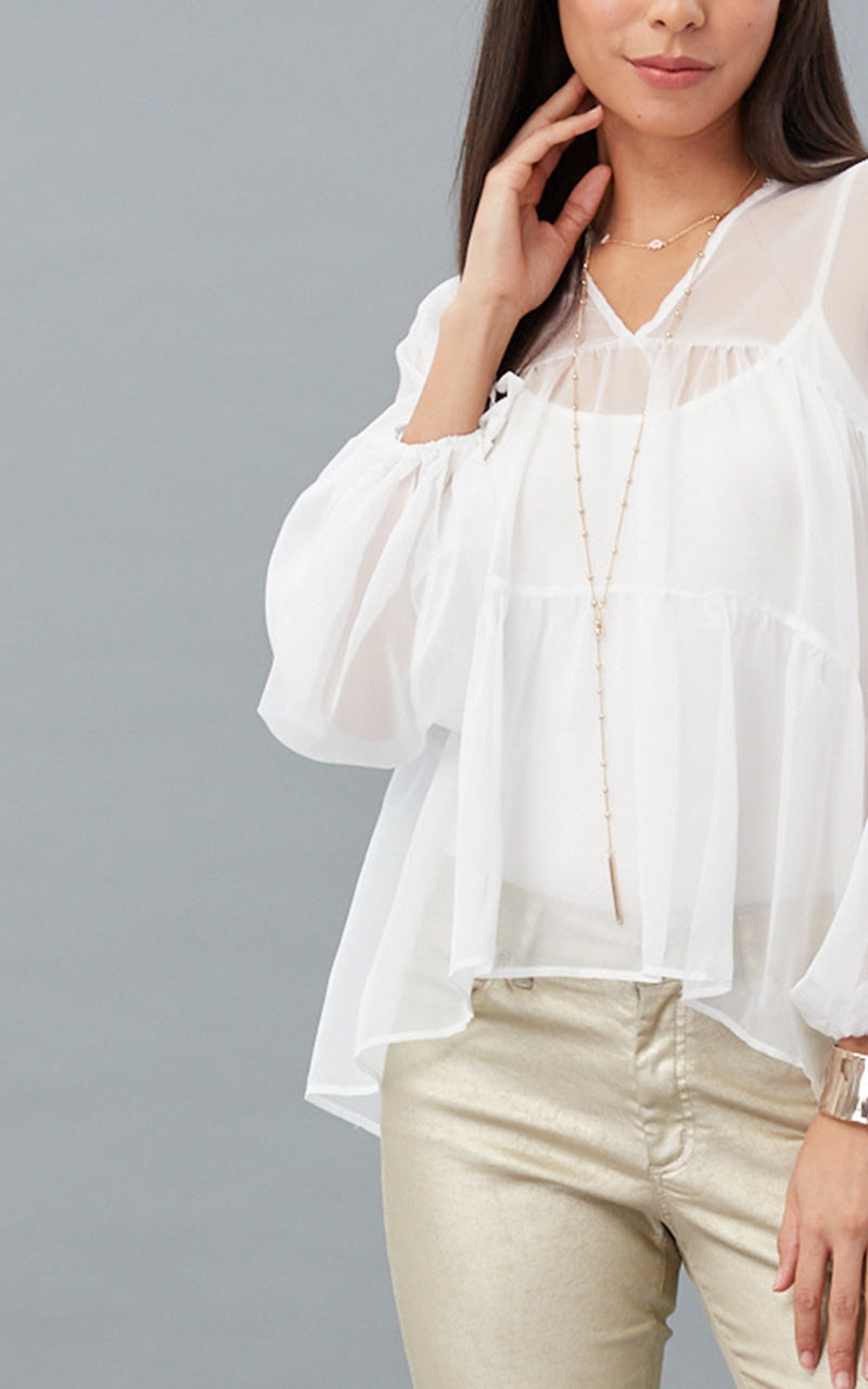 Tiered Chiffon Blouse