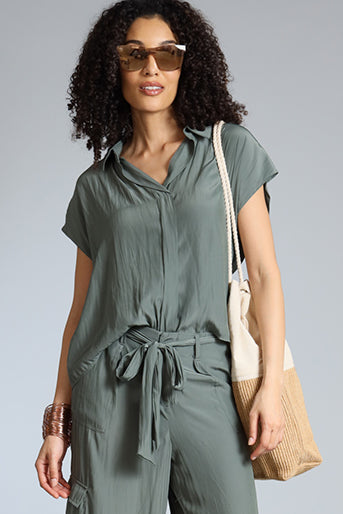 Boxy V-Neck Top