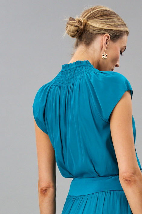 Smocked Mock Neck Top