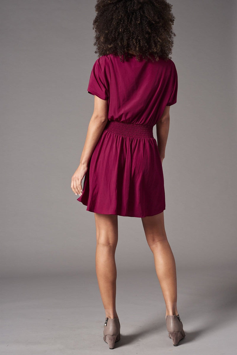 Smocked Waist Satin Dress