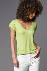Rib Cap-Sleeve Top