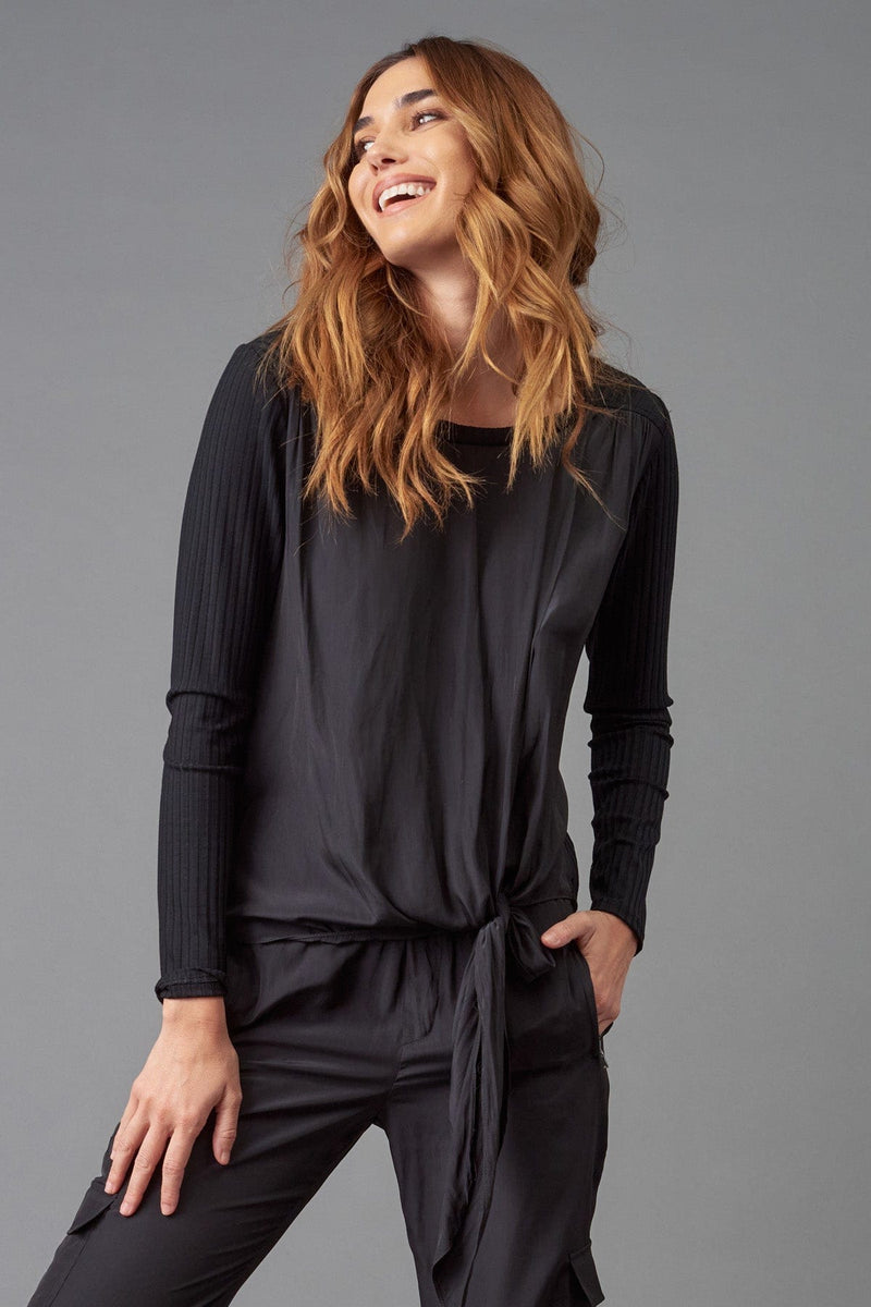 Tie-Front Hybrid Top