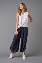 Wide-Leg Slit Pants