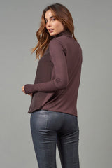 Satin Front Turtleneck