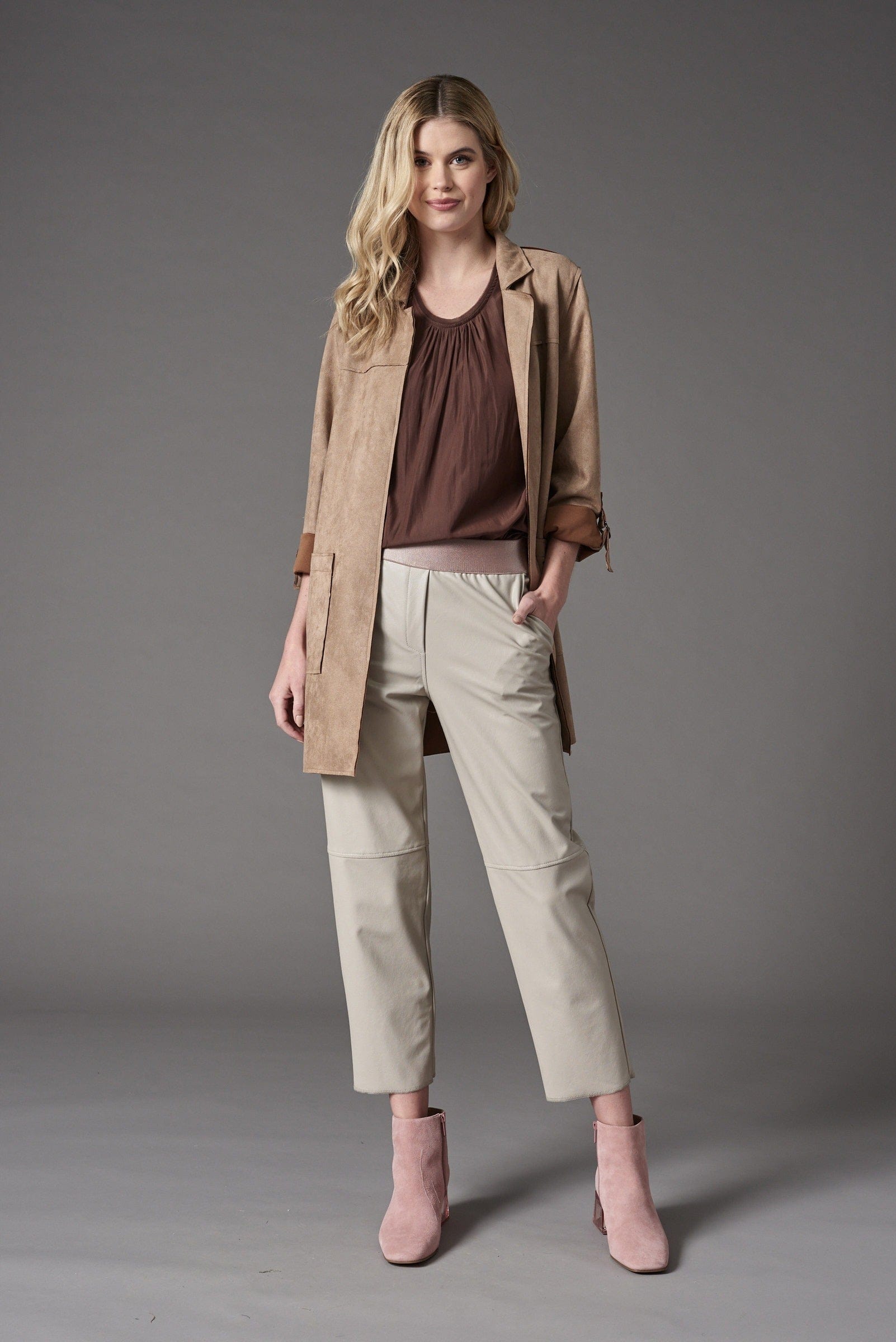 Vegan Leather Cropped Jogger