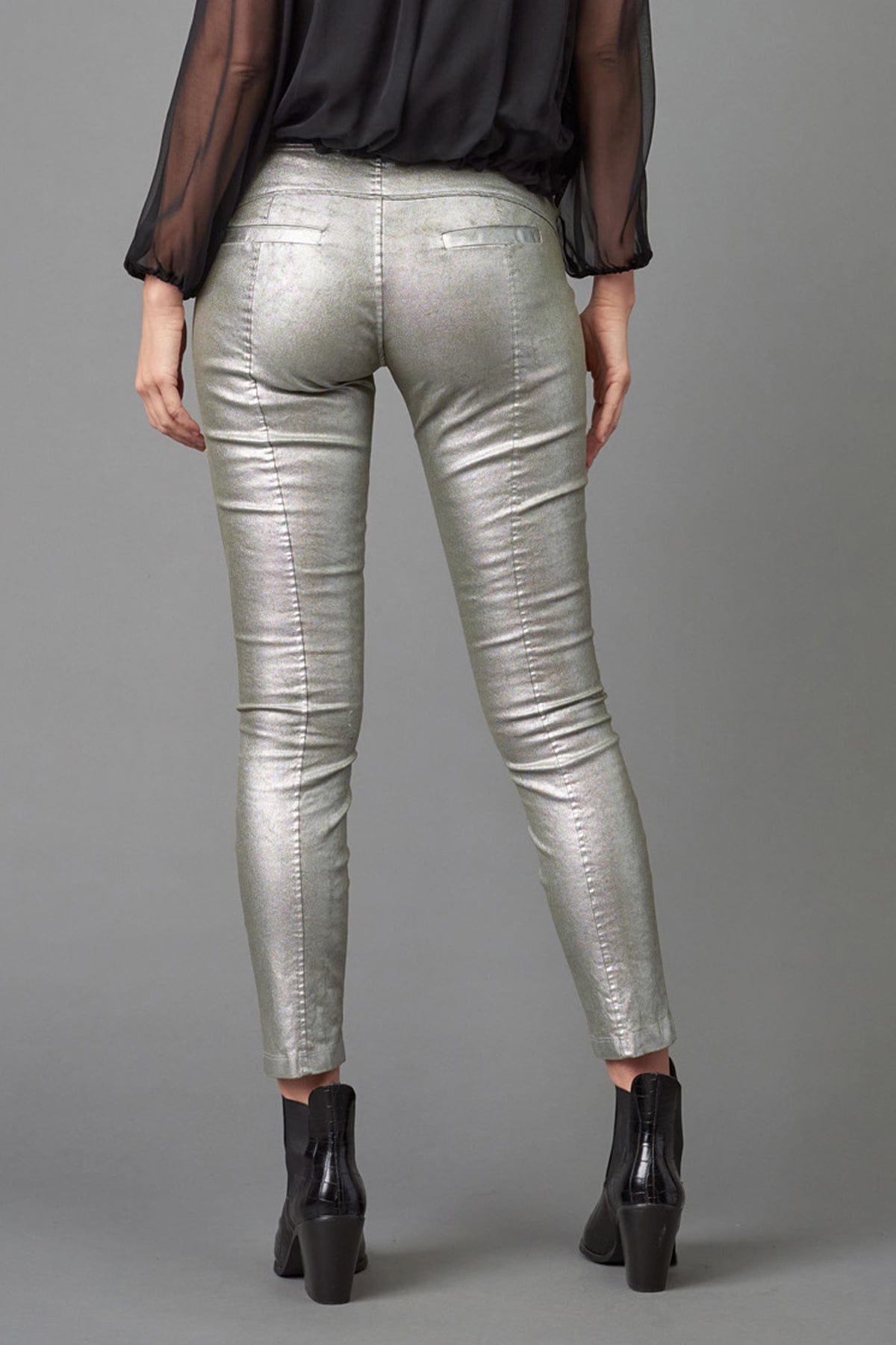 Silver Foil Coated Denim