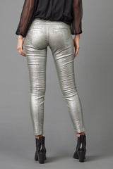 Silver Foil Coated Denim