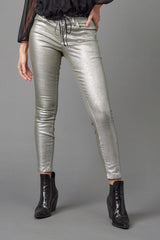 Silver Foil Coated Denim