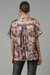 Abstract Floral V-Neck