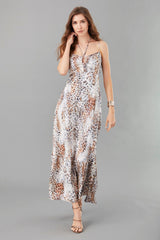 Printed Key-Hole Maxi Dress