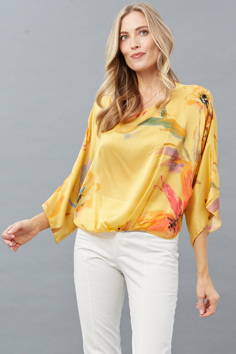 Daisies Print Kimono Top