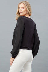 Balloon Sleeve Hi-Lo Top